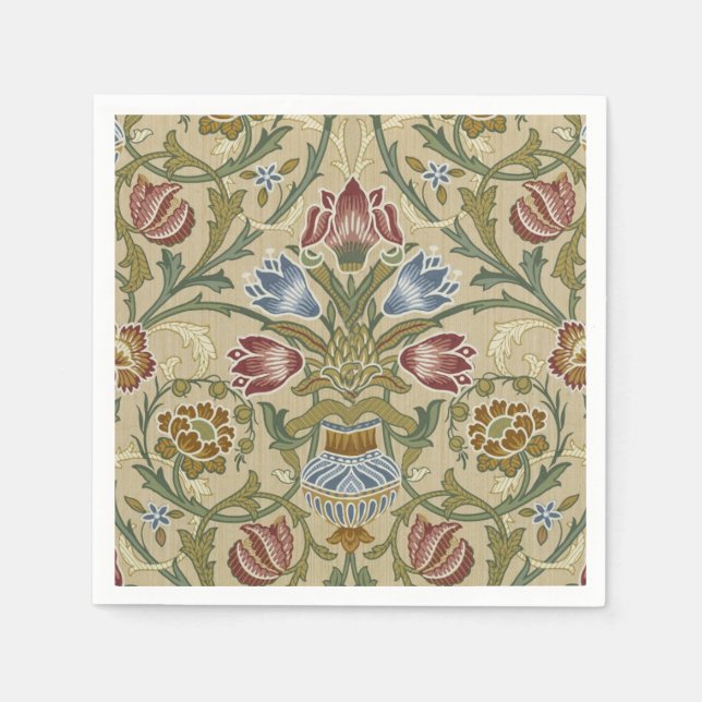 William Morris Brocade Floral Wallpaper Pattern Serviette (Vorderseite)