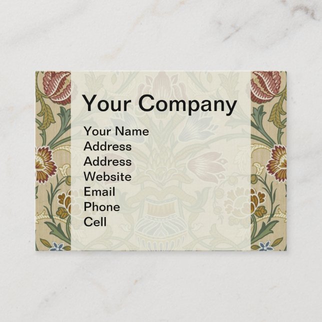 William Morris Brocade Floral Wallpaper Pattern Visitenkarte (Vorderseite)