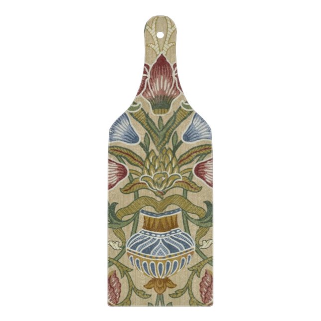 William Morris Brokat Blumen Tapetenmuster Schneidebrett (Vorderseite)
