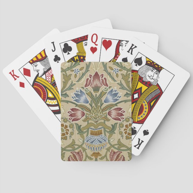 William Morris Brokat Blumen Tapetenmuster Spielkarten (Rückseite)