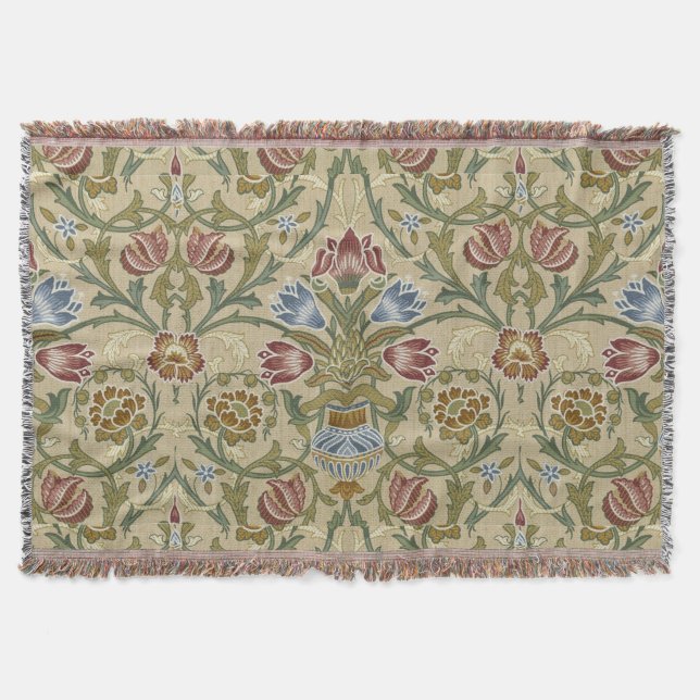 William Morris Brokat-Blumen-Wallpaper-Muster Decke (Vorderseite)
