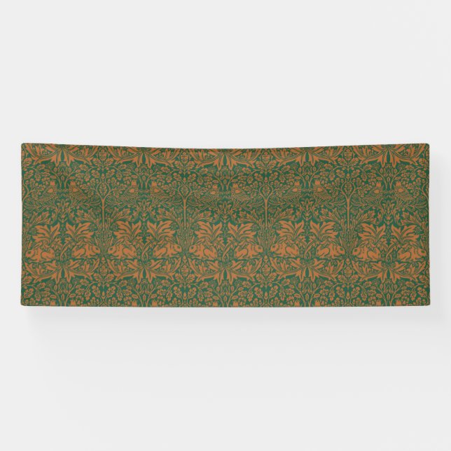 William Morris Brother Rabbit Bernstein Schwarzes  Banner (Horizontal)