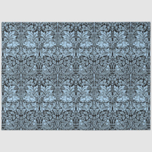 William Morris Brother Rabbit Hellblau Schwarz Seidenpapier