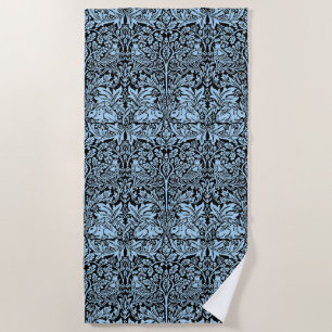 William Morris Brother Rabbit Hellblau Schwarz Strandtuch