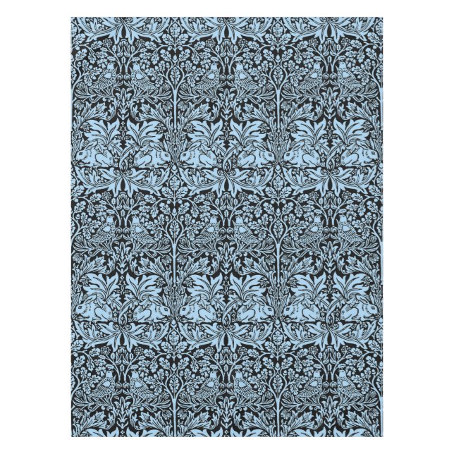 William Morris Brother Rabbit Hellblau Schwarz Tischdecke (Vorderseite)