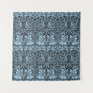 William Morris Brother Rabbit Hellblau Schwarz Wandteppich