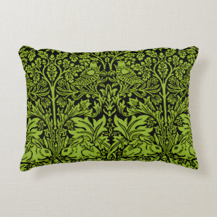 William Morris Brother Rabbit Hellgrün Schwarz Dekokissen