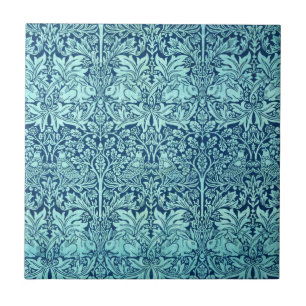 William Morris Brother Rabbit Muster in Blau Fliese