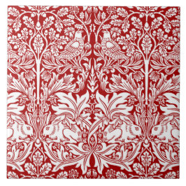 William Morris Brother Rabbit Red & White Fliese