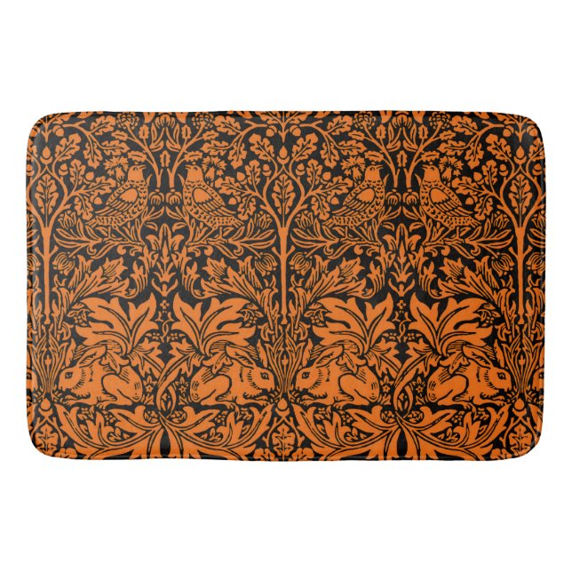 William Morris Brother Rabbit Rust Schwarz Muster Badematte (Vorderseite)