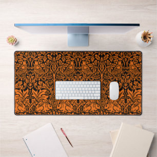 William Morris Brother Rabbit Rust Schwarz Muster Schreibtischunterlage