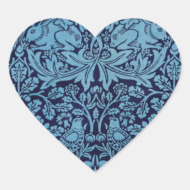 William Morris BrotherRabbit Herz-Aufkleber (Vorderseite)