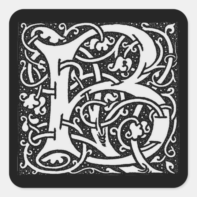 William Morris-Buchstabe ` B' - Aufkleber (Vorderseite)
