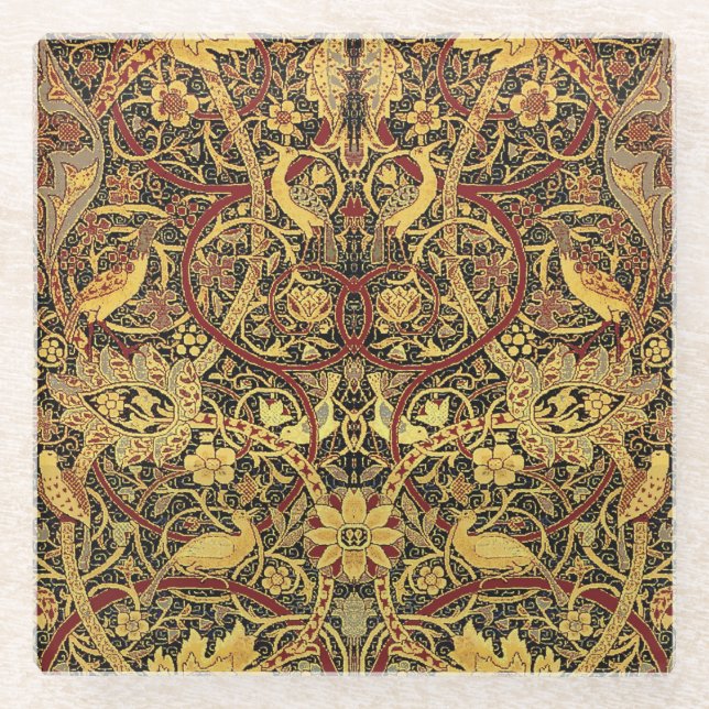 William Morris Bullerswood Imitats Tapestry Glasuntersetzer (Vorderseite)