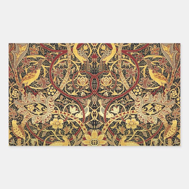 William Morris Bullerswood Imitats Tapestry Rechteckiger Aufkleber (Vorderseite)