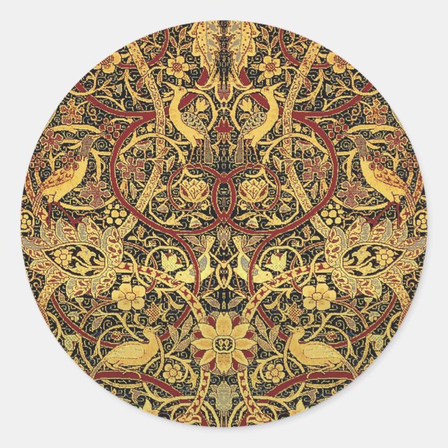 William Morris Bullerswood Imitats Tapestry Runder Aufkleber (Vorderseite)