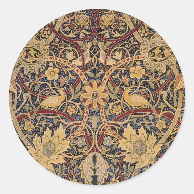 William Morris Bullerswood Imitats Tapestry Runder Aufkleber (Vorderseite)