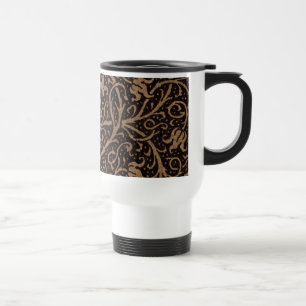 William Morris Campion getriebenes Leder Damast Reisebecher
