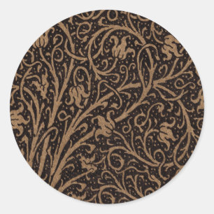 William Morris Campion getriebenes Ledertuch Runder Aufkleber