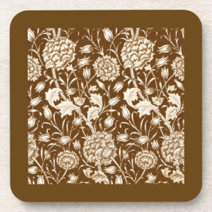 William Morris Carnation Print, Schokolade Brown Getränkeuntersetzer