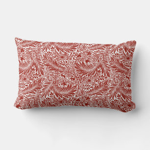 William Morris Cherry Red Rittersporn-Muster Lendenkissen