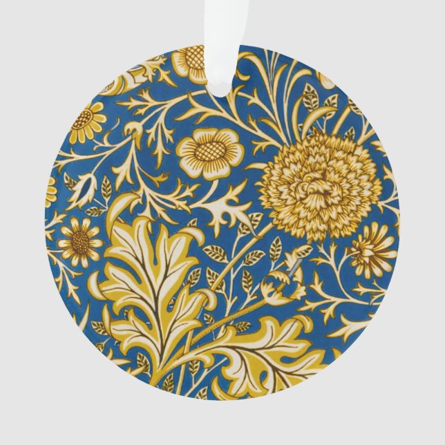 William Morris Cherwell Floral Pattern Blue Ornament (Vorderseite)