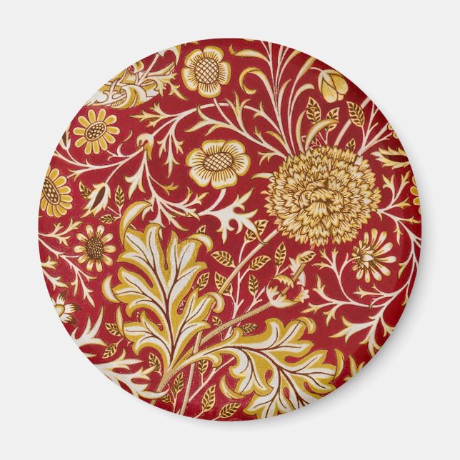 William Morris Cherwell Floral Pattern Red Magnet (Vorne)