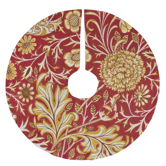 William Morris Cherwell Floral Pattern Red Polyester Weihnachtsbaumdecke (Vorderseite)