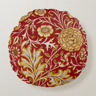William Morris Cherwell Floral Pattern Red Rundes Kissen