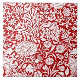 William Morris 'Cherwell' in Red & White Fliese
