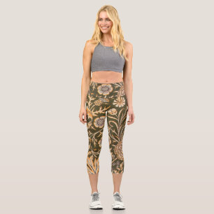William Morris Cherwell Wallpaper Pattern Capri Leggings