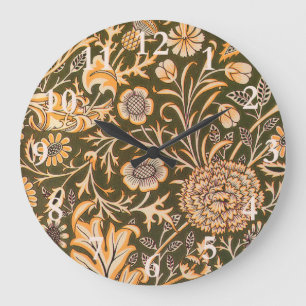 William Morris Cherwell Wallpaper Pattern Große Wanduhr