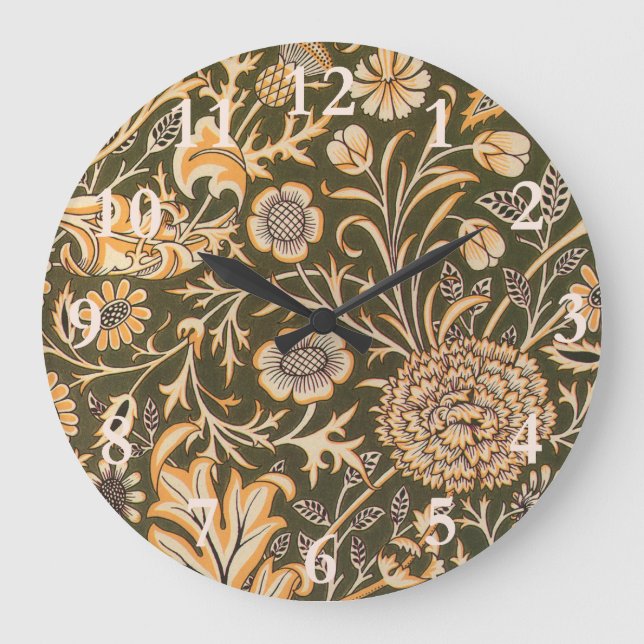 William Morris Cherwell Wallpaper Pattern Große Wanduhr (Vorderseite)