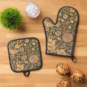 William Morris Cherwell Wallpaper Pattern Ofenhandschuh & Topflappen-Set