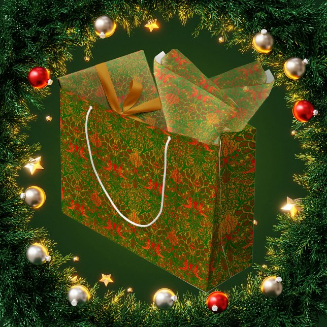 William Morris Christmas Colors  Große Geschenktüte (Elegant and classic!)