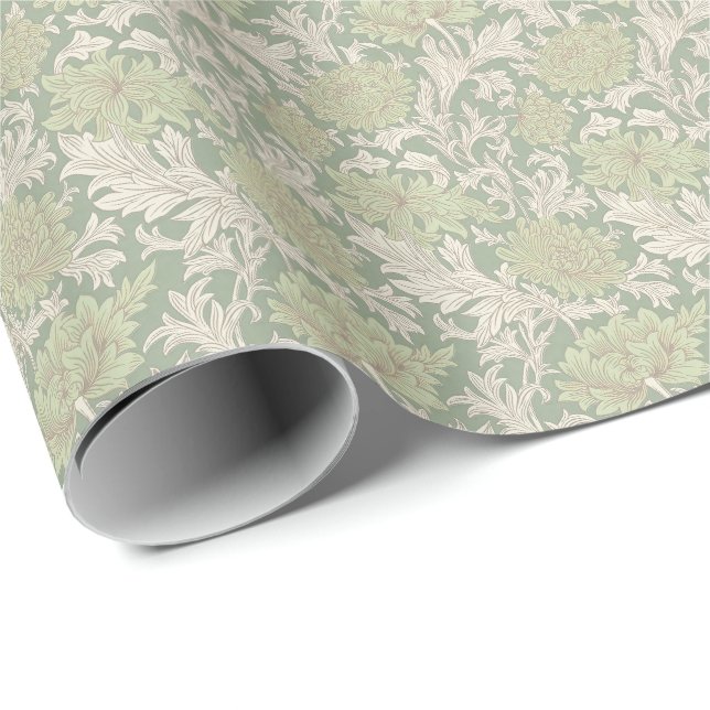 William Morris Chrysanthemen-Muster-Wrap-Papier Geschenkpapier (Rolleneckpunkt)