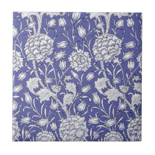 William * Morris Chrysanthemum Blume Lila Blue Fliese
