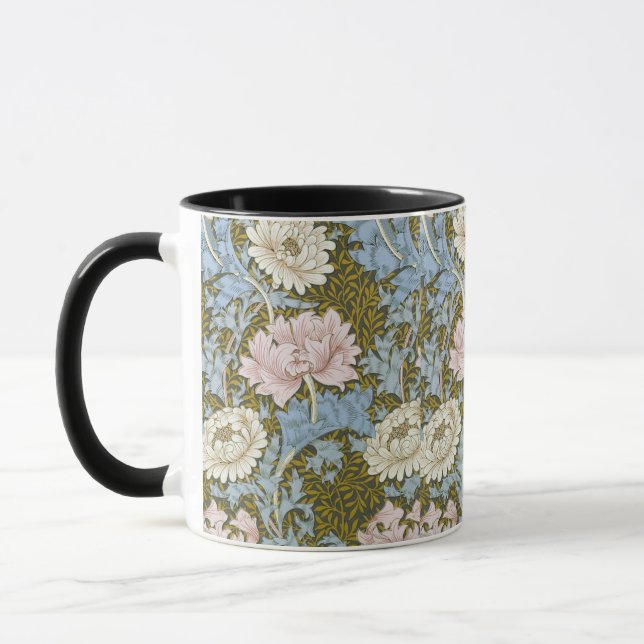 William Morris Chrysanthemum Floral Pattern Folia Tasse (Links)