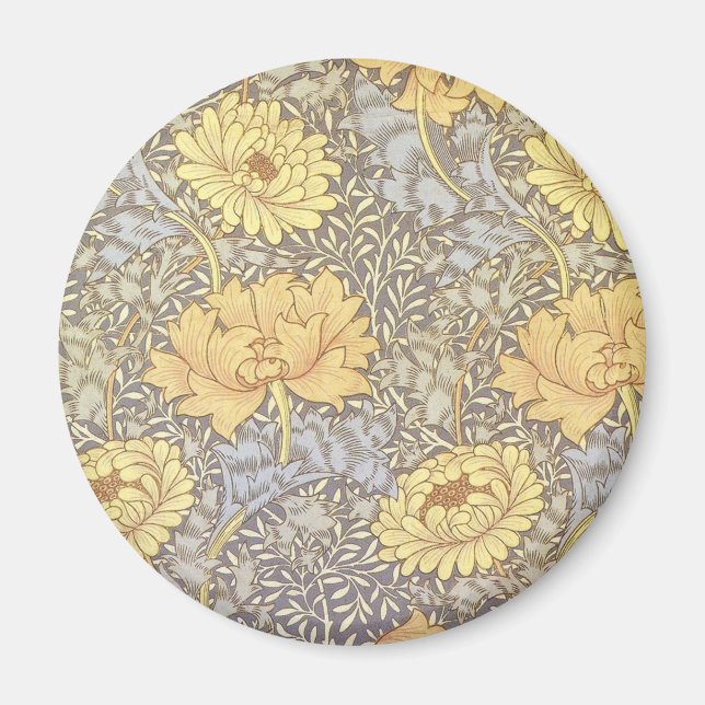 William Morris Chrysanthemum Hübsche Blume Magnet (Vorne)