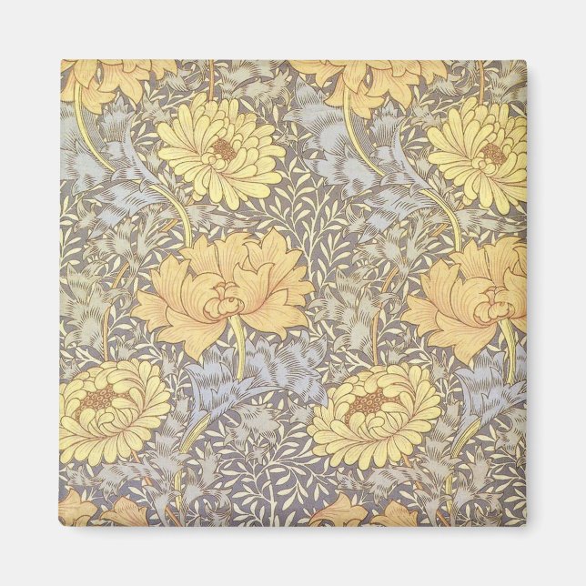 William Morris Chrysanthemum Hübsche Blume Magnet (Vorne)