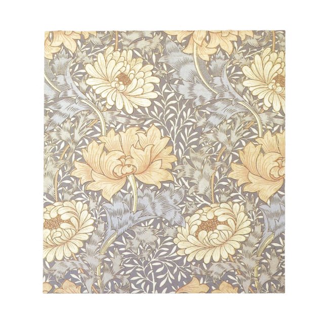 William Morris Chrysanthemum Hübsche Blume Notizblock (Vorderseite)