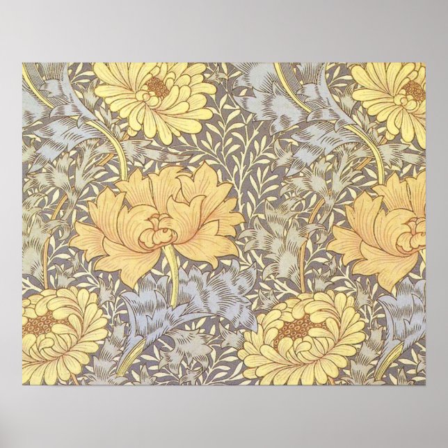 William Morris Chrysanthemum Hübsche Blume Poster (Vorne)