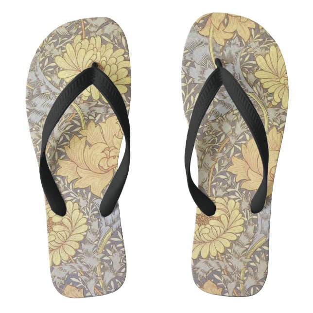 William Morris Chrysanthemum Mum Blume Flip Flops (Fußbett)