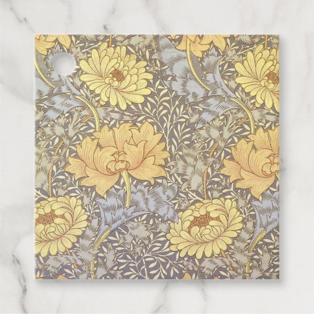 William Morris Chrysanthemum Mum Blume Geschenkanhänger (Vorderseite)
