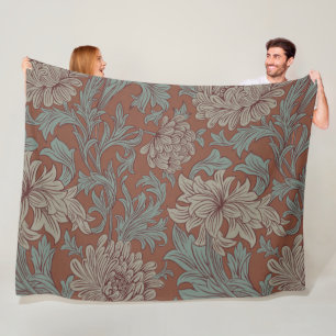 William Morris Chrysanthemum Muster Fleece-Decke Fleecedecke