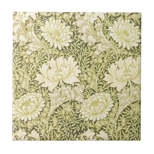 William Morris Chrysanthemum Muster Fliese (Vorderseite)