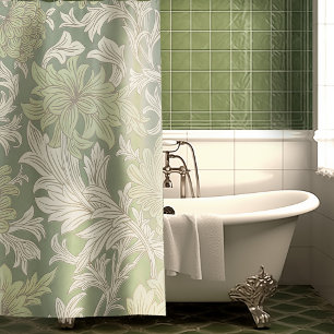 William Morris Chrysanthemum Pattern Dusche Curtai Duschvorhang
