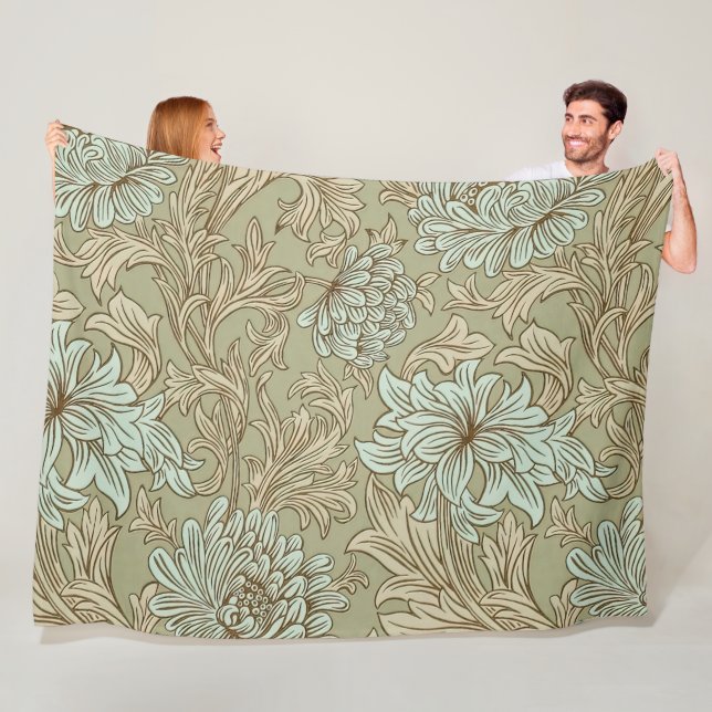 William Morris Chrysanthemum Pattern Fleece Blanke (Beispiel)