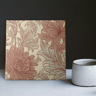 William Morris Chrysanthemum Pattern Keramik Tile Fliese