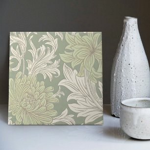 William Morris Chrysanthemum Pattern Keramik Tile Fliese